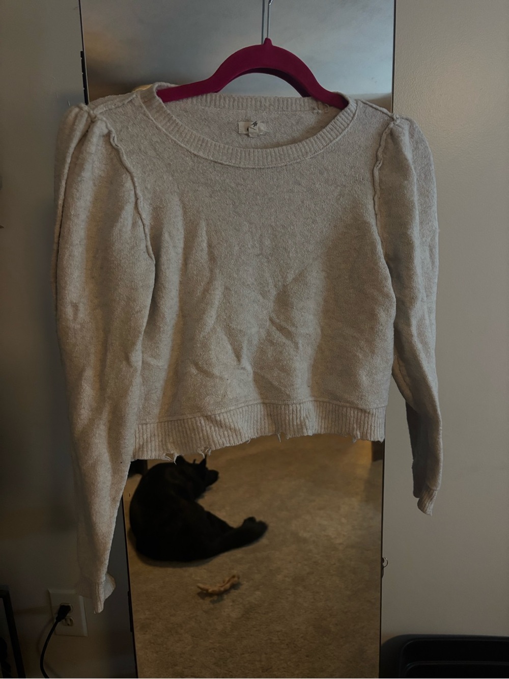 Aerie Cropped Puff-Sleeve Sweater